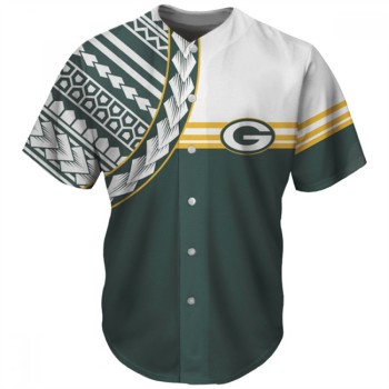 Men's Green Bay Packers Green Baseball Jersey Men's Green Bay Packers Green Baseball Jersey