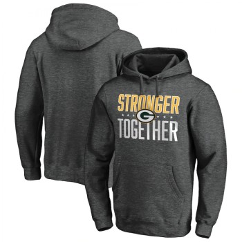 Men's Green Bay Packers Heather Charcoal Stronger Together Pullover Hoodie Men's Green Bay Packers Heather Charcoal Stronger Together Pullover Hoodie