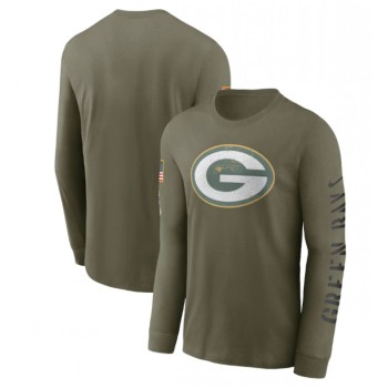Men's Green Bay Packers Olive 2022 Salute to Service Long Sleeve T-Shirt Men's Green Bay Packers Olive 2022 Salute to Service Long Sleeve T-Shirt
