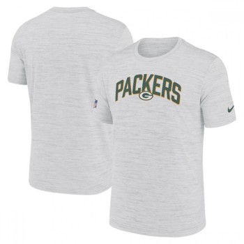 Men's Green Bay Packers White Sideline Velocity Stack Performance T-Shirt Men's Green Bay Packers White Sideline Velocity Stack Performance T-Shirt