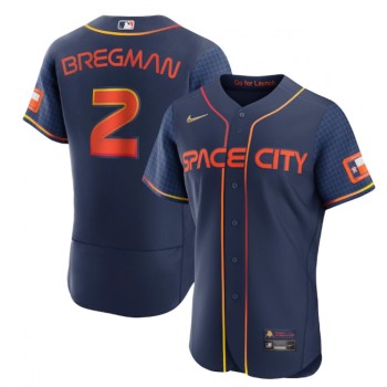 Men's Houston Astros #2 Alex Bregman 2022 Navy City Connect Flex Base Stitched Baseball Jersey