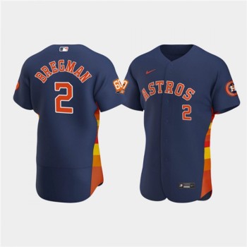 Men's Houston Astros #2 Alex Bregman Navy 60th Anniversary Flex Base Stitched Baseball Jersey