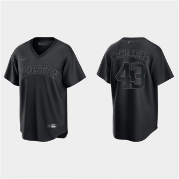 Men's Houston Astros #43 Lance McCullers Black Pitch Black Fashion Replica Stitched Jersey