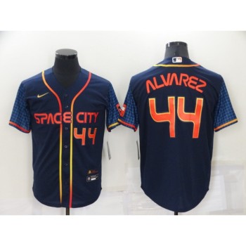 Men's Houston Astros #44 Yordan Alvarez 2022 Navy City Connect Cool Base Stitched Jersey