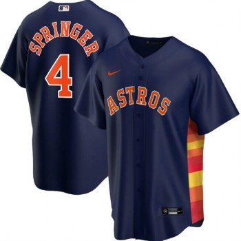 Men's Houston Astros #4 George Springer Navy Cool Base Stitched MLB Jersey Men's Houston Astros #4 George Springer Navy Cool Base Stitched MLB Jersey