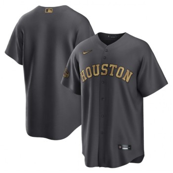 Men's Houston Astros Blank 2022 All-Star CharcoalCool Base Stitched Baseball Jersey