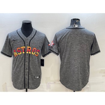 Men's Houston Astros Blank Grey Cool Base Stitched Baseball Jersey
