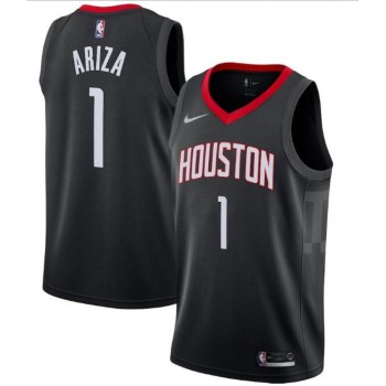 Men's Houston Rockets #1 Trevor Ariza Black Swingman Statement Stitched Jersey