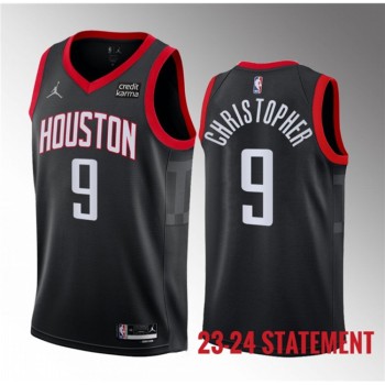 Men's Houston Rockets #9 Josh Christopher Black 2023 Statement Edition Stitched Basketball Jersey