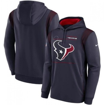 Men's Houston Texans 2021 Navy Sideline Logo Performance Pullover Hoodie Men's Houston Texans 2021 Navy Sideline Logo Performance Pullover Hoodie