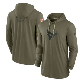 Men's Houston Texans 2022 Olive Salute to Service Tonal Pullover Hoodie Men's Houston Texans 2022 Olive Salute to Service Tonal Pullover Hoodie