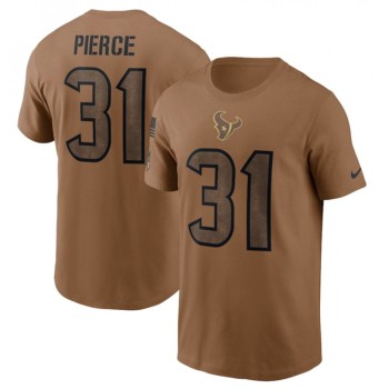 Men's Houston Texans #31 Dameon Pierce 2023 Brown Salute To Service Name & Number T-Shirt Men's Houston Texans #31 Dameon Pierce 2023 Brown Salute To Service Name & Number T-Shirt
