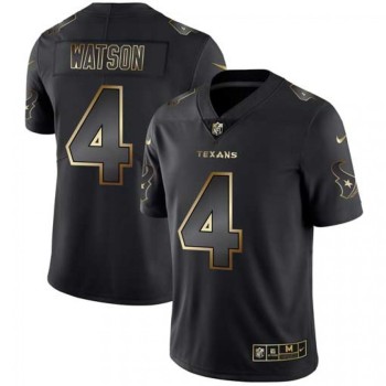 Men's Houston Texans #4 Deshaun Watson 2019 Black Gold Edition Stitched NFL Jersey Men's Houston Texans #4 Deshaun Watson 2019 Black Gold Edition Stitched NFL Jersey