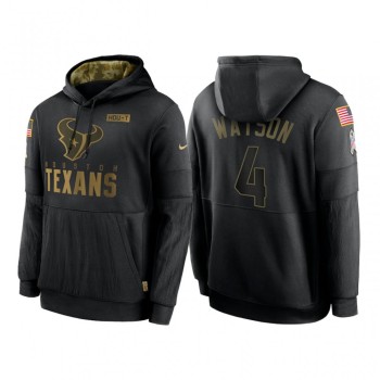 Men's Houston Texans #4 Deshaun Watson 2020 Black Salute to Service Sideline Performance Pullover Hoodie Men's Houston Texans #4 Deshaun Watson 2020 Black Salute to Service Sideline Performance Pullover Hoodie