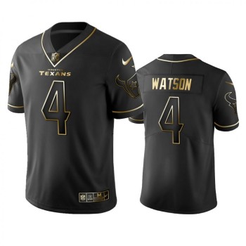 Men's Houston Texans #4 Deshaun Watson Black 2019 Golden Edition Limited Stitched NFL Jersey Men's Houston Texans #4 Deshaun Watson Black 2019 Golden Edition Limited Stitched NFL Jersey