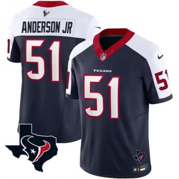 Men's Houston Texans #51 Will Anderson Jr. White/Navy 2023 F.U.S.E. Vapor Untouchable Limited Stitched Football Jersey Men's Houston Texans #51 Will Anderson Jr. White/Navy 2023 F.U.S.E. Vapor Untouchable Limited Stitched Football Jersey