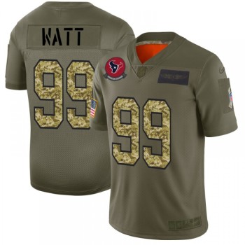 Men's Houston Texans #99 J.J. Watt 2019 Olive/Camo Salute To Service Limited Stitched NFL Jersey Men's Houston Texans #99 J.J. Watt 2019 Olive/Camo Salute To Service Limited Stitched NFL Jersey
