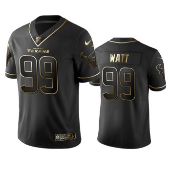 Men's Houston Texans #99 J.J. Watt Black 2019 Golden Edition Limited Stitched NFL Jersey Men's Houston Texans #99 J.J. Watt Black 2019 Golden Edition Limited Stitched NFL Jersey