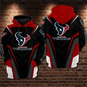 Men's Houston Texans Black/Red 3D All Over Print Pullover Hoodie Men's Houston Texans Black/Red 3D All Over Print Pullover Hoodie