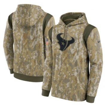 Men's Houston Texans Camo 2021 Salute To Service Therma Performance Pullover Hoodie Men's Houston Texans Camo 2021 Salute To Service Therma Performance Pullover Hoodie