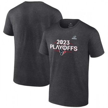 Men's Houston Texans Heather Charcoal 2023 NFL Playoffs Ready T-Shirt Men's Houston Texans Heather Charcoal 2023 NFL Playoffs Ready T-Shirt