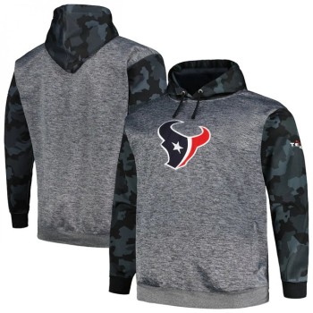 Men's Houston Texans Heather Charcoal Big & Tall Camo Pullover Hoodie Men's Houston Texans Heather Charcoal Big & Tall Camo Pullover Hoodie