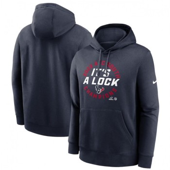 Men's Houston Texans Navy 2023 AFC South Division Champions Locker Room Trophy Collection Club Pullover Hoodie Men's Houston Texans Navy 2023 AFC South Division Champions Locker Room Trophy Collection Club Pullover Hoodie