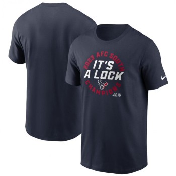 Men's Houston Texans Navy 2023 AFC South Division Champions Locker Room Trophy Collection T-Shirt Men's Houston Texans Navy 2023 AFC South Division Champions Locker Room Trophy Collection T-Shirt