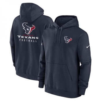 Men's Houston Texans Navy Sideline Club Fleece Pullover Hoodie Men's Houston Texans Navy Sideline Club Fleece Pullover Hoodie