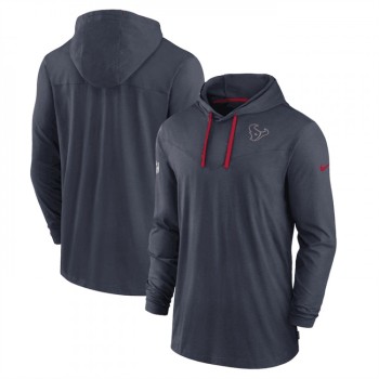 Men's Houston Texans Navy Sideline Pop Performance Pullover Long Sleeve Hoodie T-Shirt Men's Houston Texans Navy Sideline Pop Performance Pullover Long Sleeve Hoodie T-Shirt
