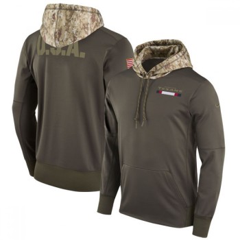Men's Houston Texans Olive Salute to Service Sideline Therma Pullover Hoodie Men's Houston Texans Olive Salute to Service Sideline Therma Pullover Hoodie