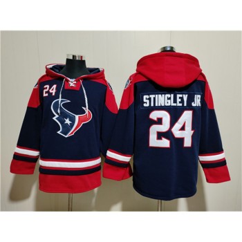 Men's Houston Texans #24 Derek Stingley Jr. Navy Ageless Must-Have Lace-Up Pullover Hoodie Men's Houston Texans #24 Derek Stingley Jr. Navy Ageless Must-Have Lace-Up Pullover Hoodie