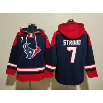 Men's Houston Texans #7 C.J. Stroud Navy Ageless Must-Have Lace-Up Pullover Hoodie Men's Houston Texans #7 C.J. Stroud Navy Ageless Must-Have Lace-Up Pullover Hoodie