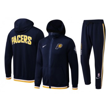 Men's Indiana Pacers 75th Anniversary Navy Performance Showtime Full-Zip Hoodie Jacket And Pants  Suit