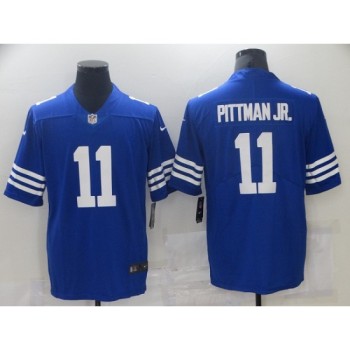 Men's Indianapolis Colts #11 Michael Pittman Jr. Blue Stitched Football Jersey Men's Indianapolis Colts #11 Michael Pittman Jr. Blue Stitched Football Jersey