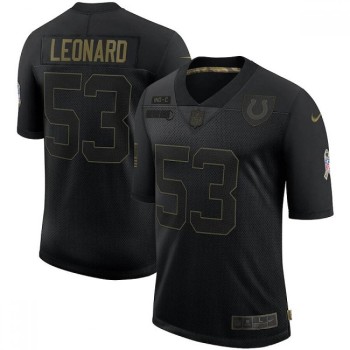 Men's Indianapolis Colts #53 Darius Leonard 2020 Black Salute To Service Limited Stitched Jersey Men's Indianapolis Colts #53 Darius Leonard 2020 Black Salute To Service Limited Stitched Jersey