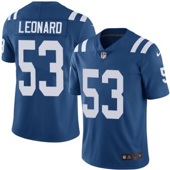 Men's Indianapolis Colts #53 Darius Leonard Royal Blue Vapor Untouchable Limited Stitched NFL Jersey Men's Indianapolis Colts #53 Darius Leonard Royal Blue Vapor Untouchable Limited Stitched NFL Jersey
