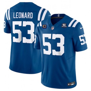 Men's Indianapolis Colts #53 Shaquille Leonard Blue 2023 F.U.S.E. 40th Anniversary With 4-Star C Patch Vapor Untouchable Limited Stitched Football Jersey Men's Indianapolis Colts #53 Shaquille Leonard Blue 2023 F.U.S.E. 40th Anniversary With 4-Star C Patch Vapor Untouchable Limited Stitched Football Jersey