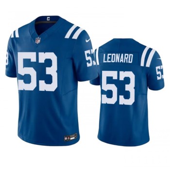 Men's Indianapolis Colts #53 Shaquille Leonard Blue 2023 F.U.S.E Vapor Untouchable Stitched Football Jersey Men's Indianapolis Colts #53 Shaquille Leonard Blue 2023 F.U.S.E Vapor Untouchable Stitched Football Jersey