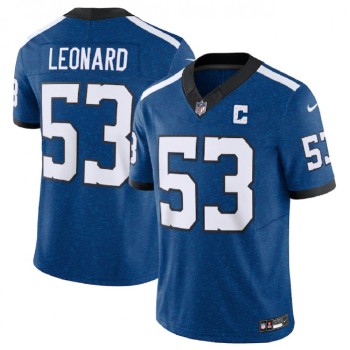 Men's Indianapolis Colts #53 Shaquille Leonard Royal 2023 F.U.S.E. Indiana Nights Limited Stitched Football Jersey Men's Indianapolis Colts #53 Shaquille Leonard Royal 2023 F.U.S.E. Indiana Nights Limited Stitched Football Jersey
