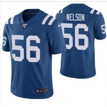 Men's Indianapolis Colts #56 Quenton Nelson Blue 2019 100th Season Vapor Untouchable Limited Stitched NFL Jersey Men's Indianapolis Colts #56 Quenton Nelson Blue 2019 100th Season Vapor Untouchable Limited Stitched NFL Jersey