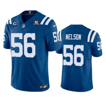 Men's Indianapolis Colts #56 Quenton Nelson Blue 2023 F.U.S.E. 40th Anniversary With 3-Star C Patch Vapor Untouchable Limited Stitched Football Jersey Men's Indianapolis Colts #56 Quenton Nelson Blue 2023 F.U.S.E. 40th Anniversary With 3-Star C Patch Vapor Untouchable Limited Stitched Football Jersey