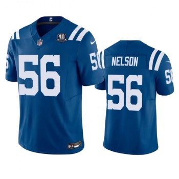 Men's Indianapolis Colts #56 Quenton Nelson Blue 2023 F.U.S.E 40th Anniversary Vapor Untouchable Stitched Football Jersey Men's Indianapolis Colts #56 Quenton Nelson Blue 2023 F.U.S.E 40th Anniversary Vapor Untouchable Stitched Football Jersey
