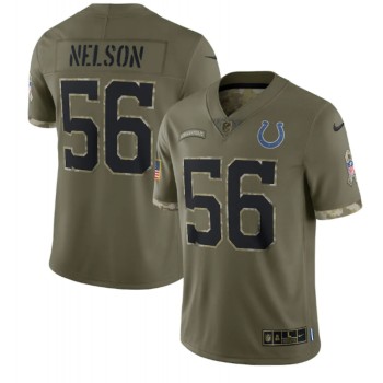 Men's Indianapolis Colts #56 Quenton Nelson Olive 2022 Salute To Service Limited Stitched Jersey Men's Indianapolis Colts #56 Quenton Nelson Olive 2022 Salute To Service Limited Stitched Jersey