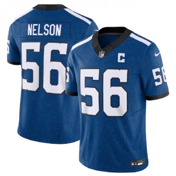 Men's Indianapolis Colts #56 Quenton Nelson Royal 2023 F.U.S.E. Indiana Nights Limited Stitched Football Jersey Men's Indianapolis Colts #56 Quenton Nelson Royal 2023 F.U.S.E. Indiana Nights Limited Stitched Football Jersey