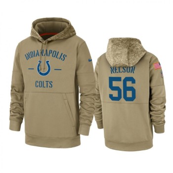 Men's Indianapolis Colts #56 Quenton Nelson Tan 2019 Salute to Service Sideline Therma Pullover Hoodie Men's Indianapolis Colts #56 Quenton Nelson Tan 2019 Salute to Service Sideline Therma Pullover Hoodie