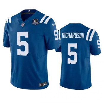 Men's Indianapolis Colts #5 Anthony Richardson Blue 2023 F.U.S.E 40th Anniversary Vapor Untouchable Stitched Football Jersey Men's Indianapolis Colts #5 Anthony Richardson Blue 2023 F.U.S.E 40th Anniversary Vapor Untouchable Stitched Football Jersey