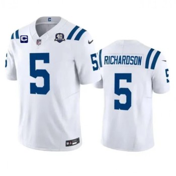 Men's Indianapolis Colts #5 Anthony Richardson White 2023 F.U.S.E. 40th Anniversary With 1-Star C Patch Vapor Untouchable Limited Stitched Football Jersey Men's Indianapolis Colts #5 Anthony Richardson White 2023 F.U.S.E. 40th Anniversary With 1-Star C Patch Vapor Untouchable Limited Stitched Football Jersey