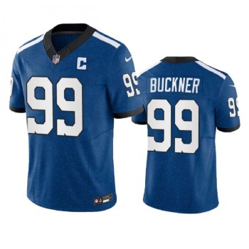 Men's Indianapolis Colts #99 DeForest Buckner Royal 2023 F.U.S.E. Indiana Nights Limited Stitched Football Jersey Men's Indianapolis Colts #99 DeForest Buckner Royal 2023 F.U.S.E. Indiana Nights Limited Stitched Football Jersey