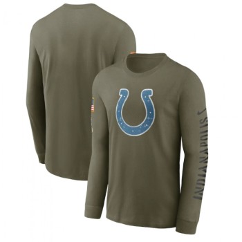 Men's Indianapolis Colts Olive 2022 Salute to Service Long Sleeve T-Shirt Men's Indianapolis Colts Olive 2022 Salute to Service Long Sleeve T-Shirt